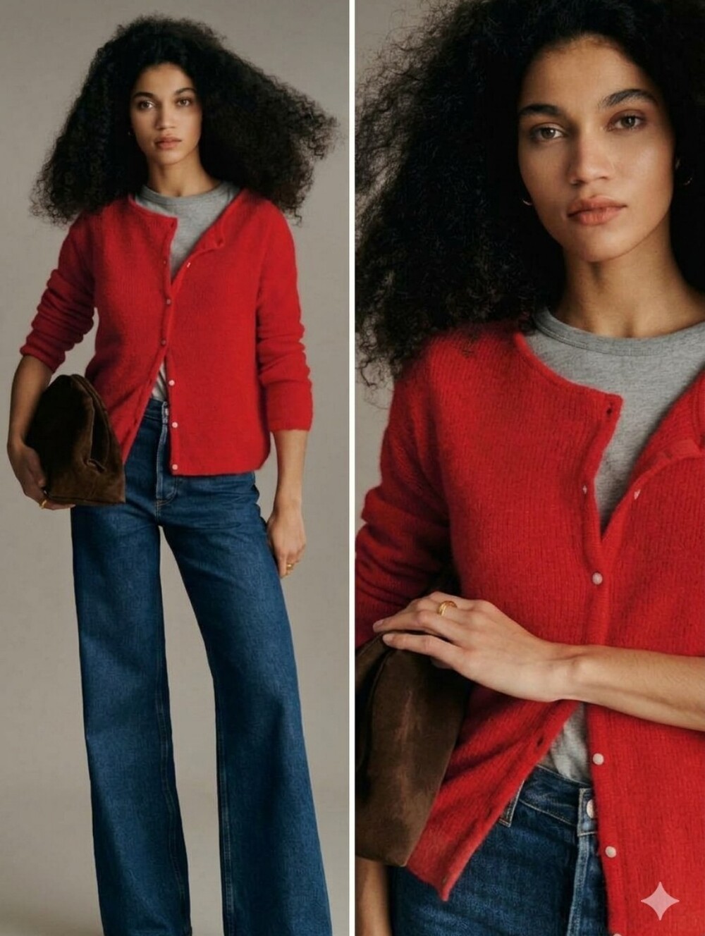 Sézane Gaspard Cardigan Red Size M